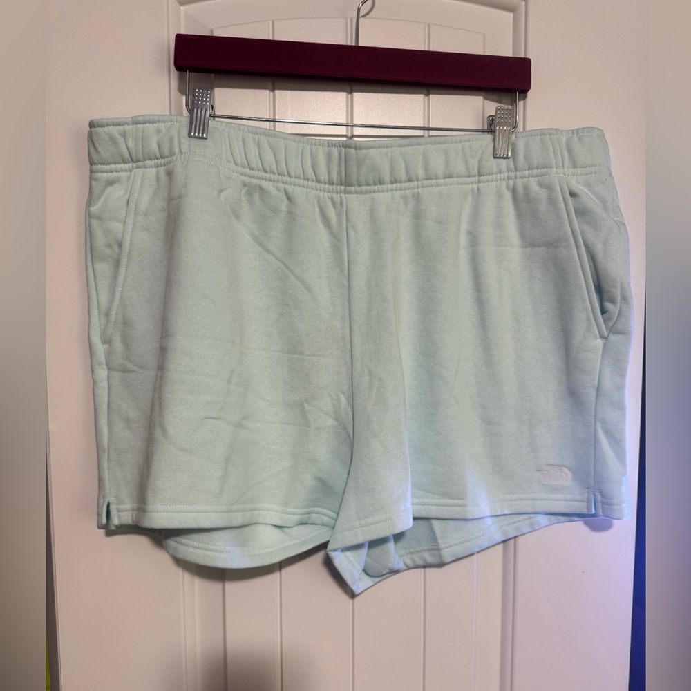 Women's NORTH FACE Light Blue FLEECE Shorts NWT SZ XXL
